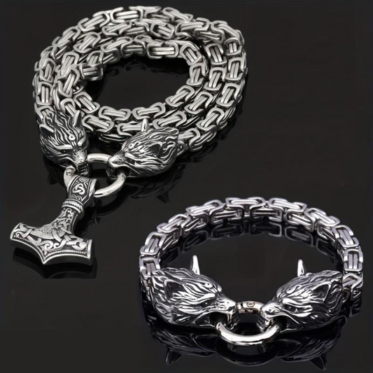 Colgante Colmillo de Mjolnir + Pulsera de Regalo